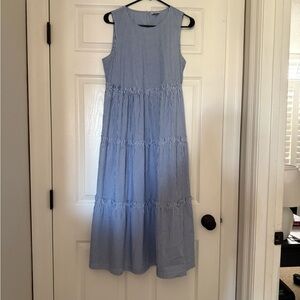 J. Crew Blue and White Striped Dress